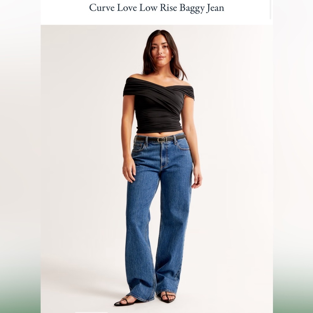 Abercrombie and fitch curve love baggy jeans in dark
